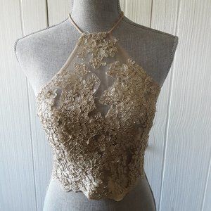 Womens back zip lace bustier